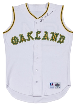 1992 Rickey Henderson Game Used & Signed Oakland As Sleeveless 1968 Turn Back The Clock Jersey (Beckett) 